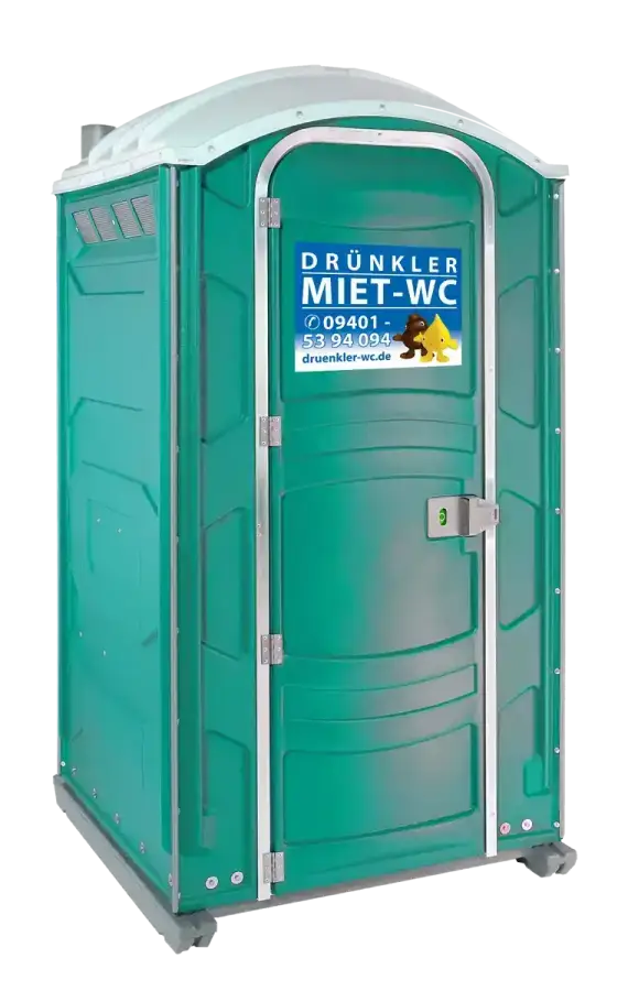 Grüne Toilettenkabine Baustelle von Drünkler Miet-WC