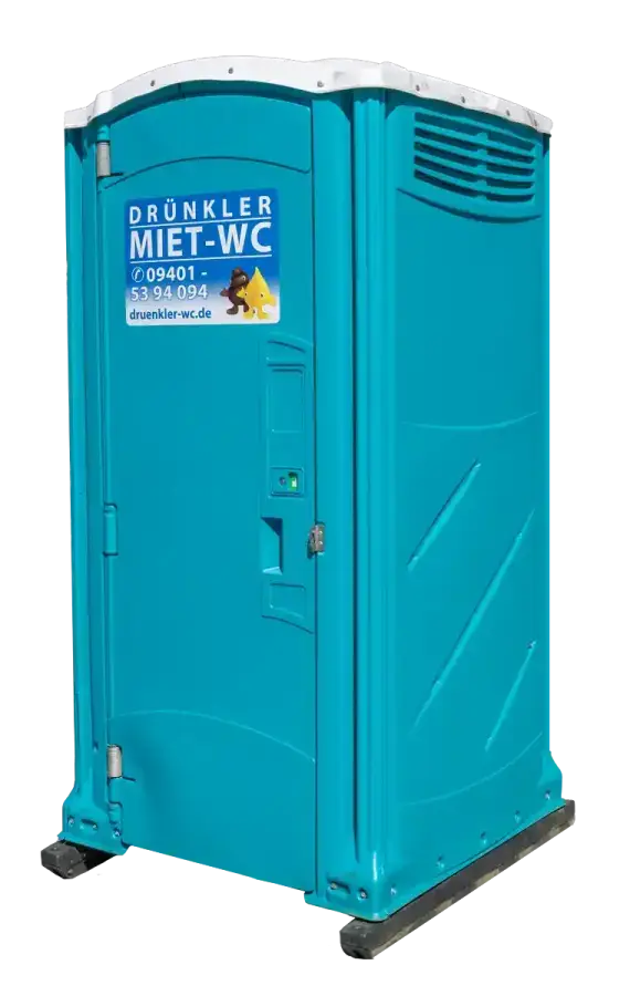 Blaue Toilettenkabine Event von Drünkler Miet-WC